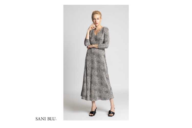 Sani Blu Dress 7153 | Black & Ecru