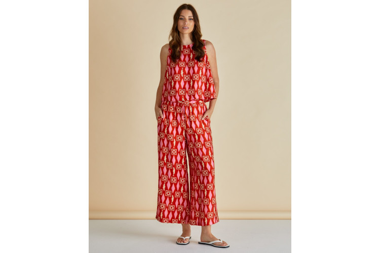 Betty Basics Sardine Print Loose Trousers 
