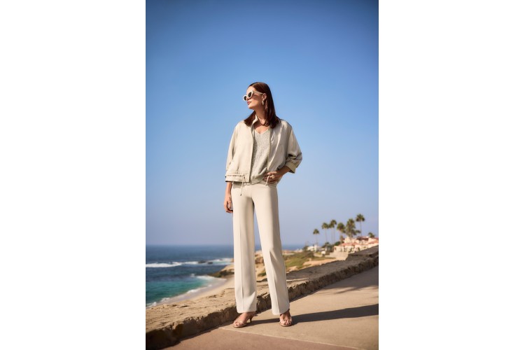 Joseph Ribkoff Satin Boxy Blouson Jacket With Drawstring Hem