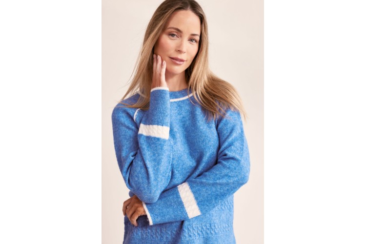 See Saw Denim Blue Contrast Trim Jumper