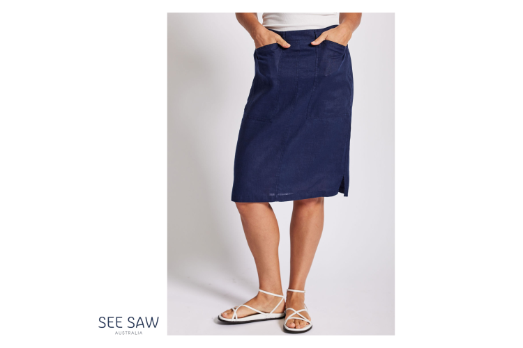 See Saw Linen Skirt