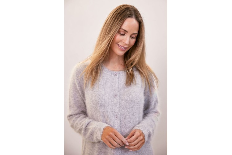 See Saw Soft Grey Angora Blend Cardigan