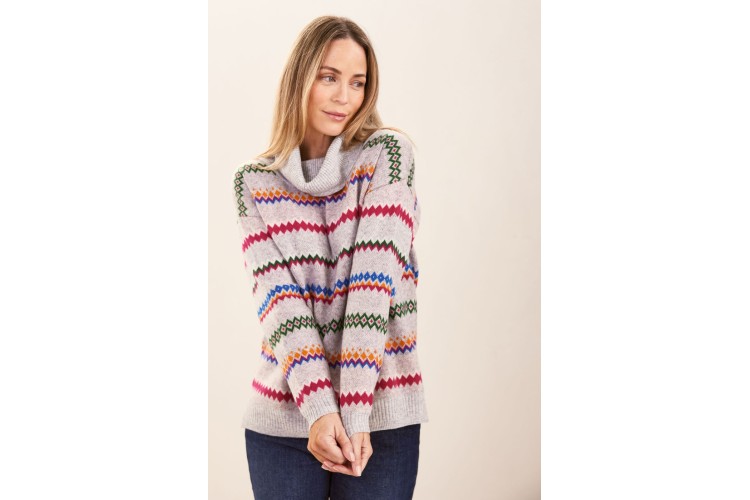 See Saw Wool Blend Fair Isle Cowl Neck Jumper