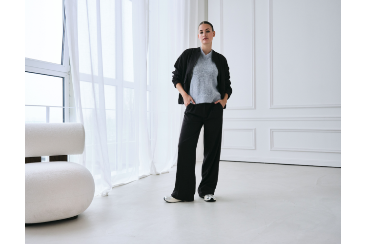 Soft Wide Leg Techno Jersey Trousers