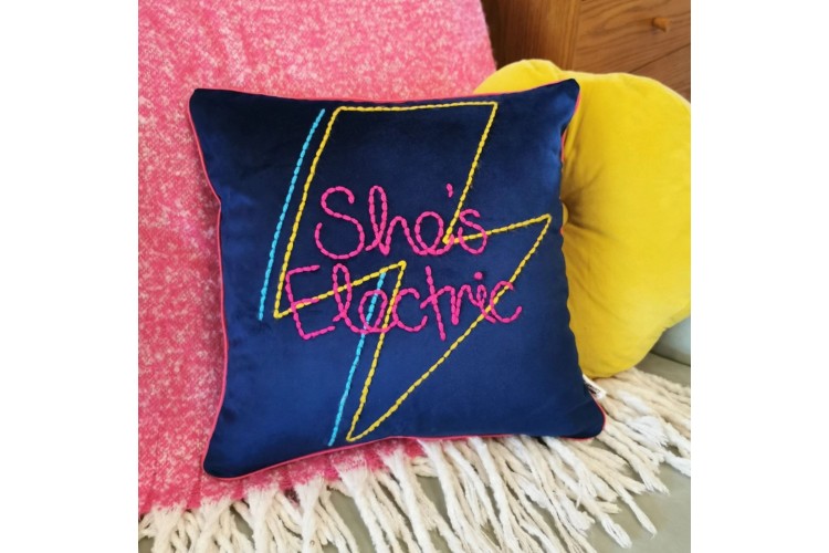 Square Cushion: She's Electric