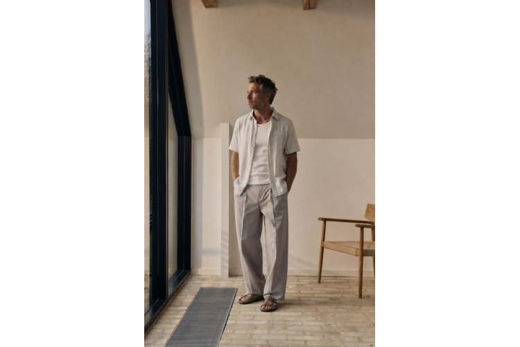 Casual Friday Stai Short Sleeve Check Shirt | Marshmallow