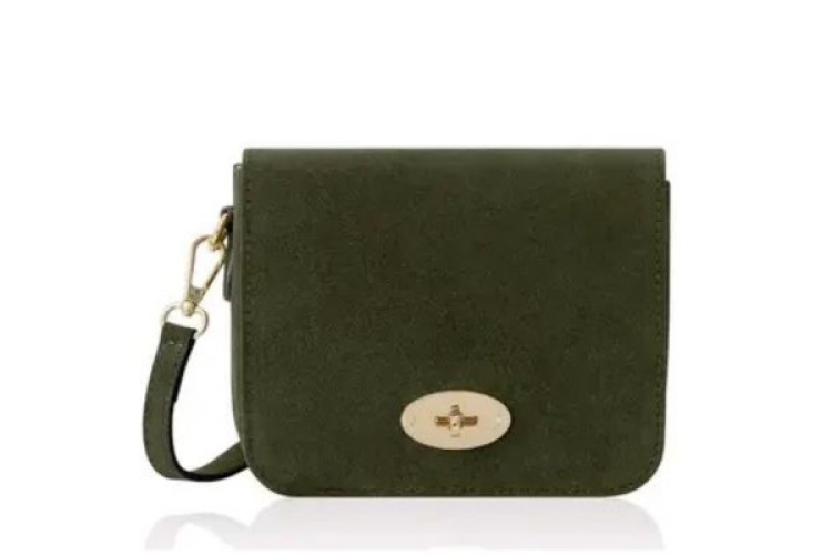 Suede Crossbody Bag - Olive Green
