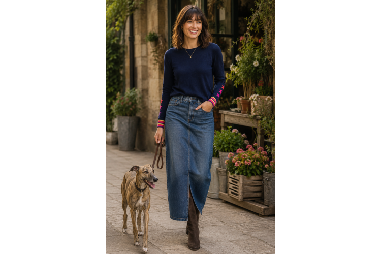 Sugarhill Brighton Rita Jumper - Navy Star Cuffs