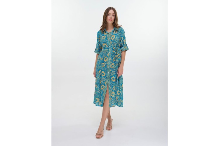 Sunflower Print Cotton Dress