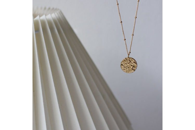 Textured Disc Necklace | Gold
