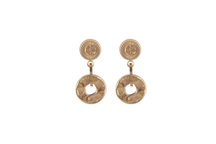 Textured Drop Hoop Earrings