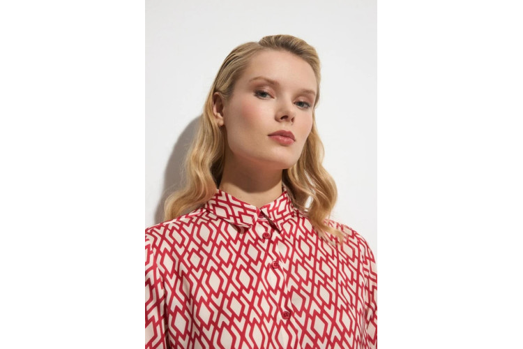 ** Tinta Gades Print Shirt | Vermillion