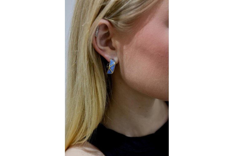 Triangular Blue Earrings