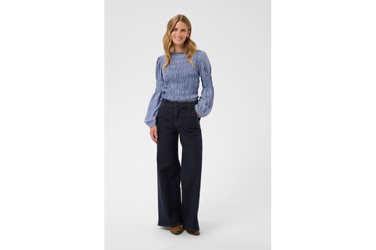 Cream Visti Wide Leg Jeans | Indigo Blue