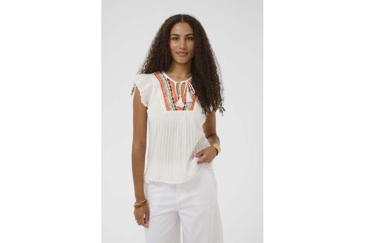 Wilja Embroidered Blouse | White