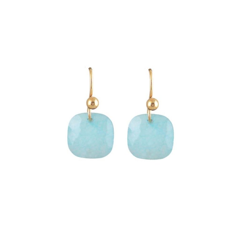 Aqua Quartz Hook Earring