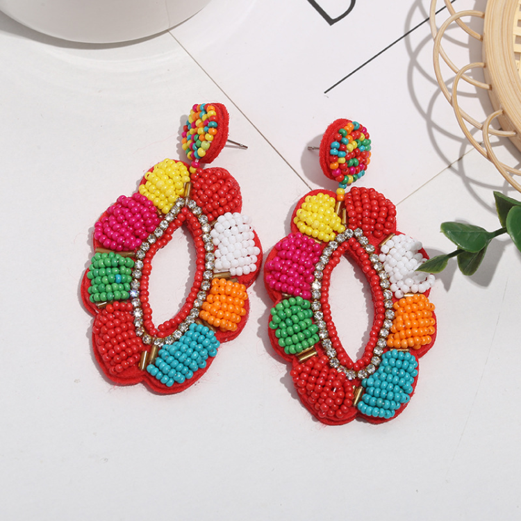 Beaded Marquise Earrings