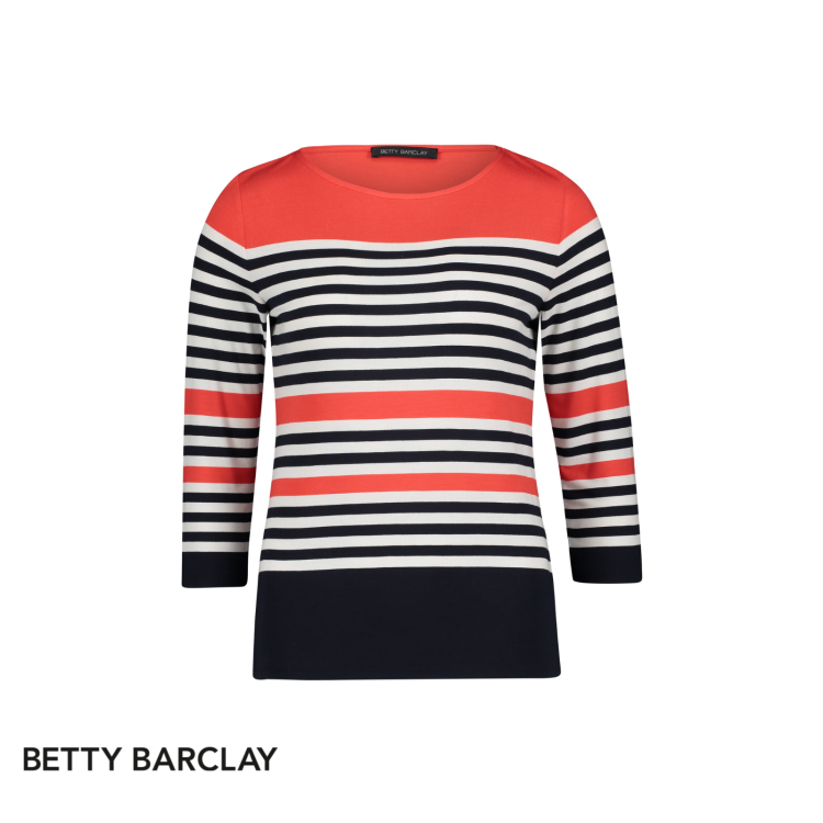 Betty Barclay Top 2378/1168 | Hot Coral Stripe
