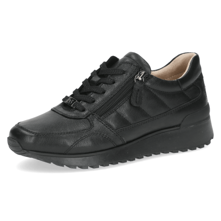 Caprice Leather Trainers 23701| Black