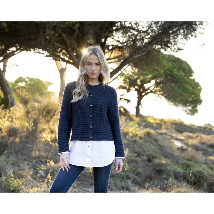 Marble Navy Knit Jacket