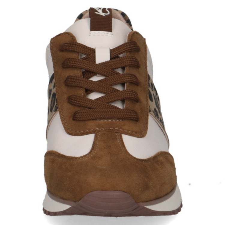 Brown & Cream Trainers with Animal Print