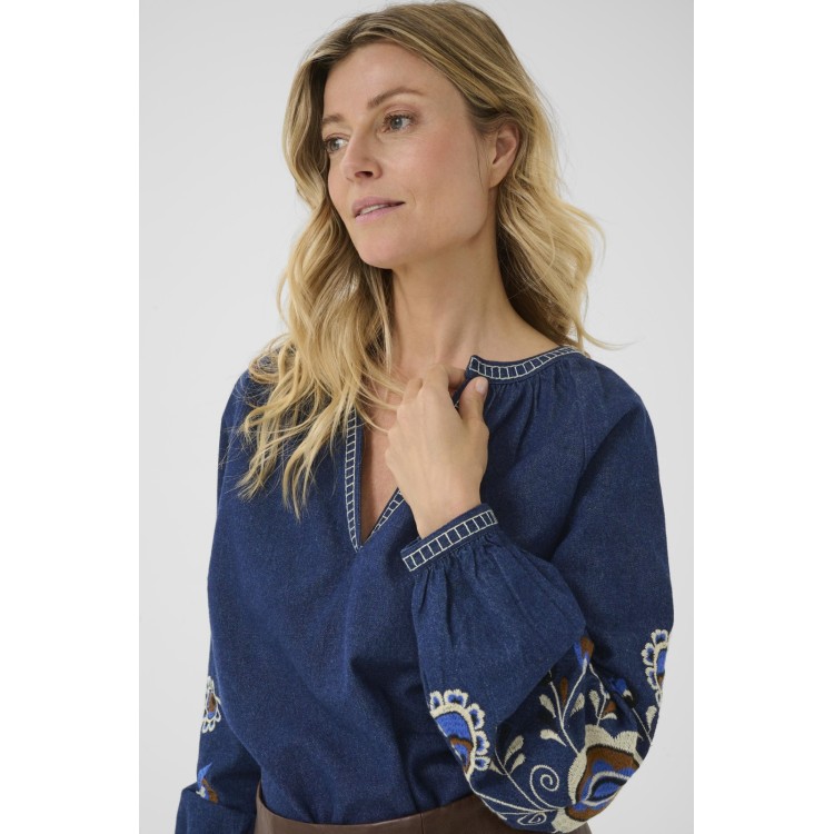 Cream Embroidered Blouse – Indigo