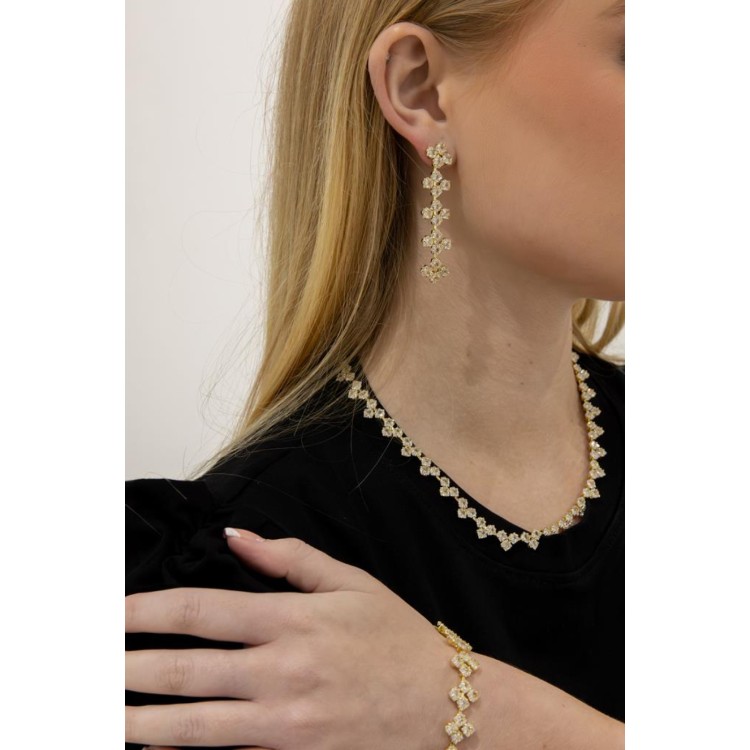 Cubic Zirconia Cheveron Link Necklace