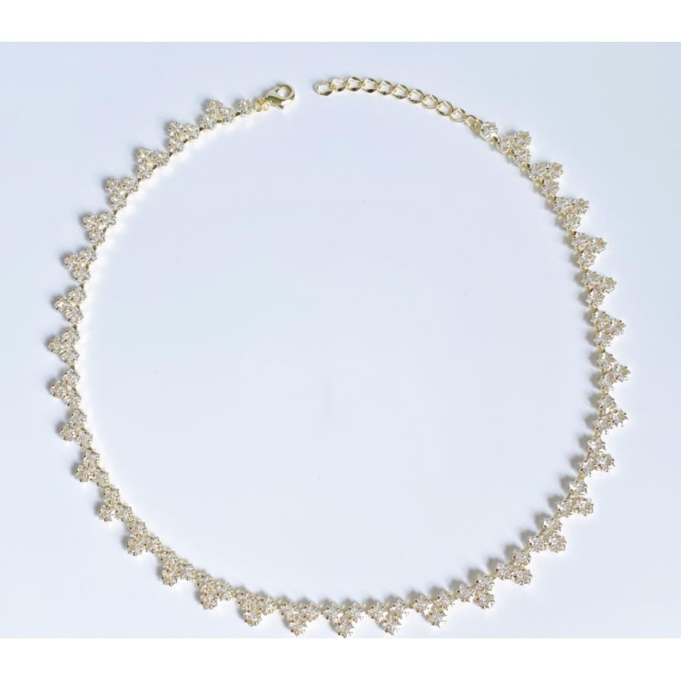 Cheveron Link CZ Necklace