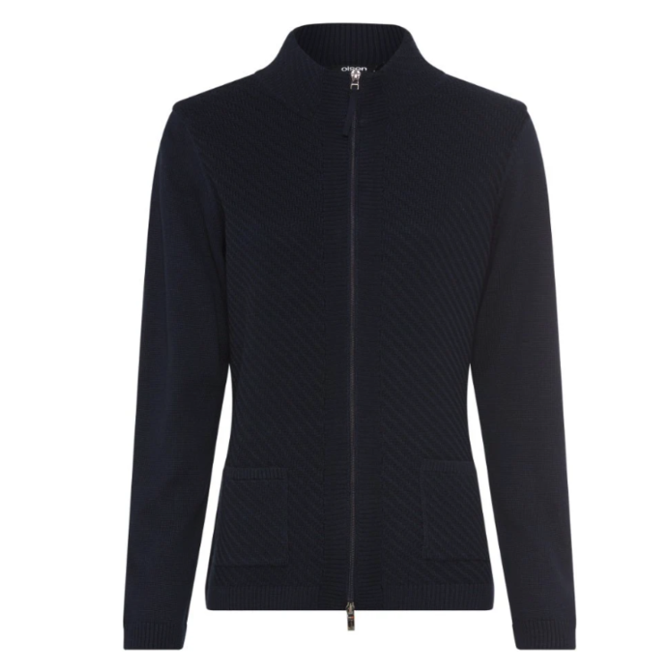 Olsen Eva Zip Cardigan | Black