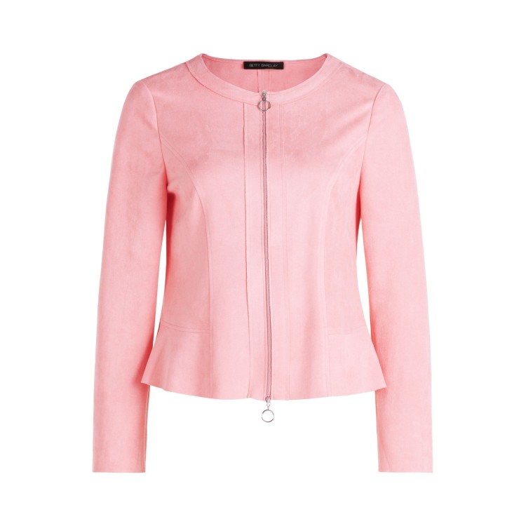 Faux Suede Jacket - Blush Rose