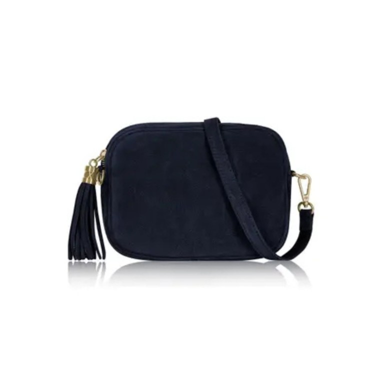 Italian Suede Camera Bag - Navy