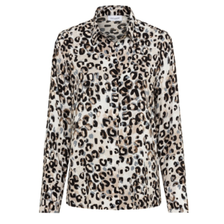 Just White Blouse J3537 | Leopard Print *LAST ONE: UK 22 ONLY*
