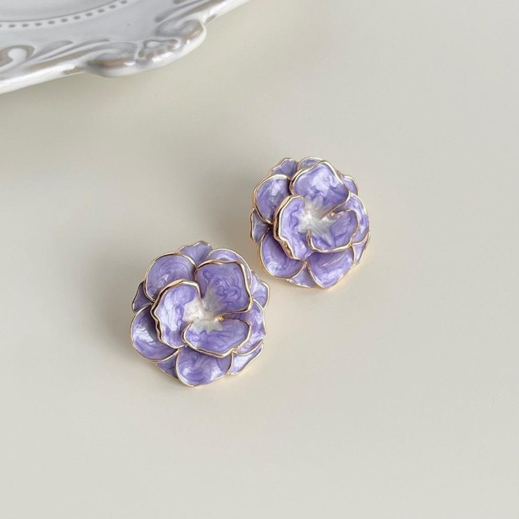 Layered Flower Stud Earrings