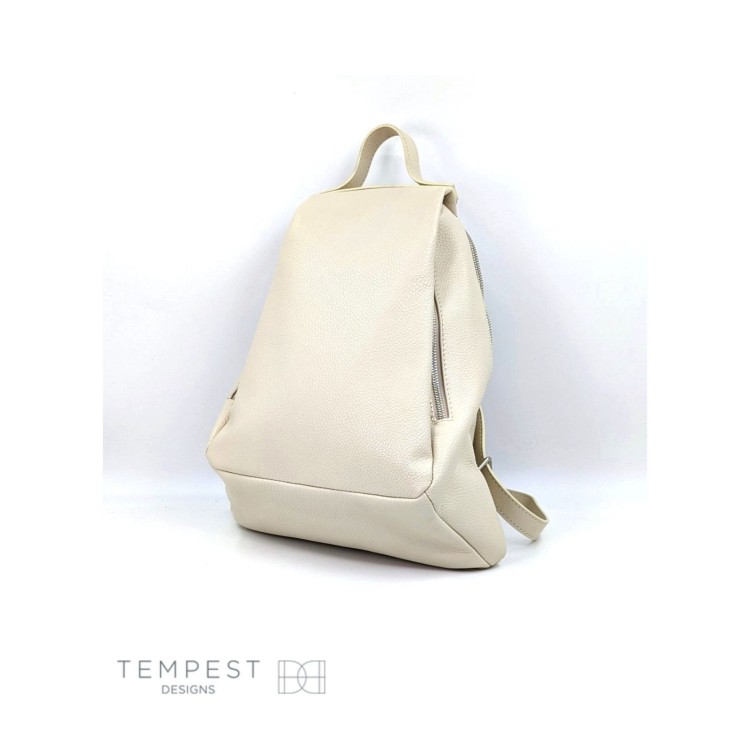 Leather Backpack: Ivory 