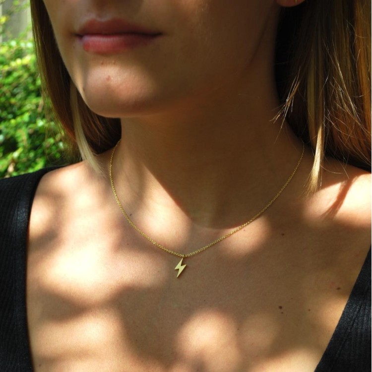 Lightning Strike Necklace - Gold