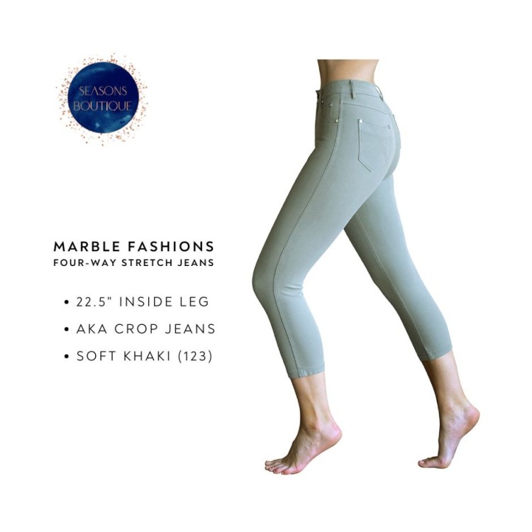 Marble Crop Jeans 2412 | Soft Khaki 123