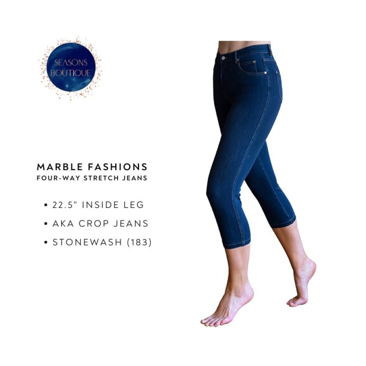 Marble Crop Jeans 2410 | Stonewash 183