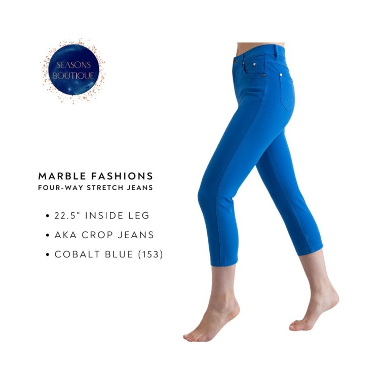 Marble Crop Jeans 2412 | Cobalt  Blue 153