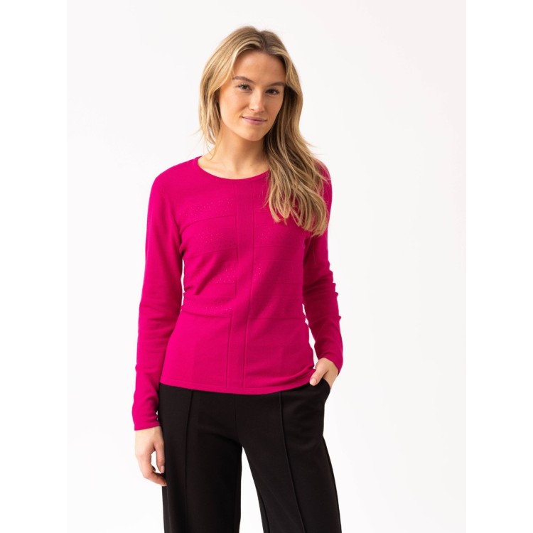 Marble Fuchsia Sparkle Round Neck Jumper