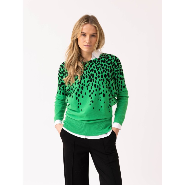 Marble Green & Black Batwing Jumper