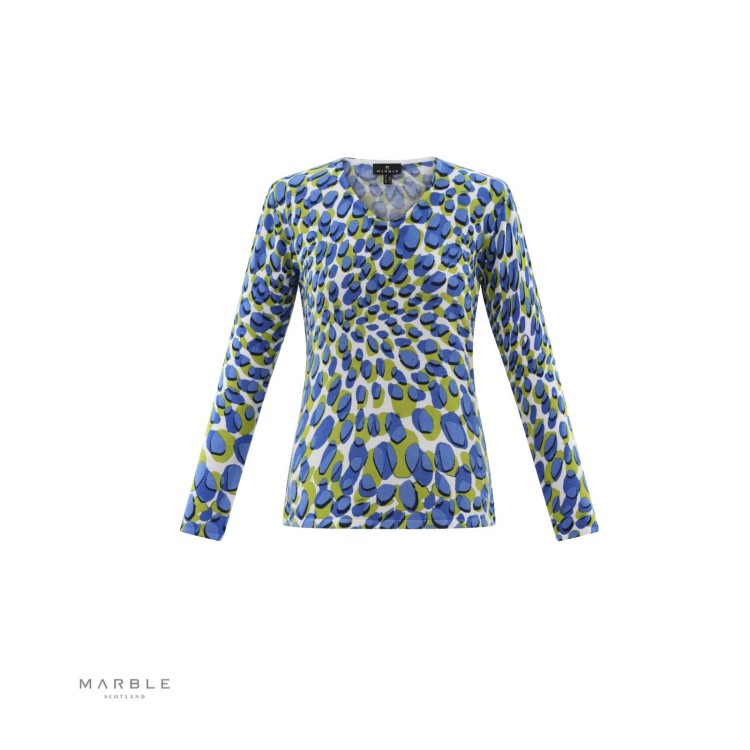 Marble V Neck Top 7808