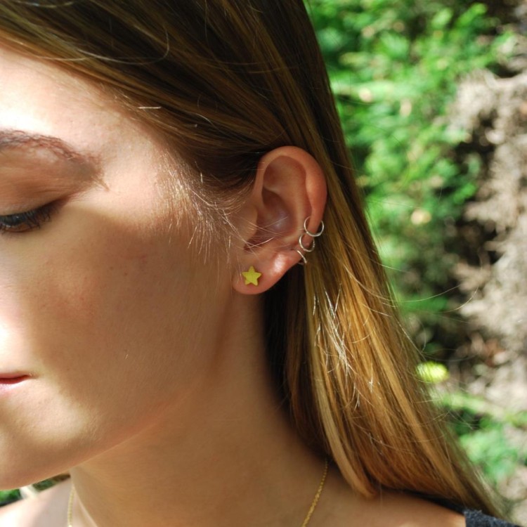 Mini Star Stud Earrings (Gold)