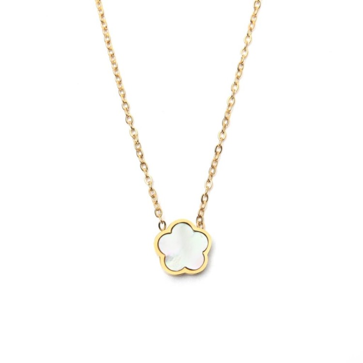 Mother of Pearl Single Flower Necklace