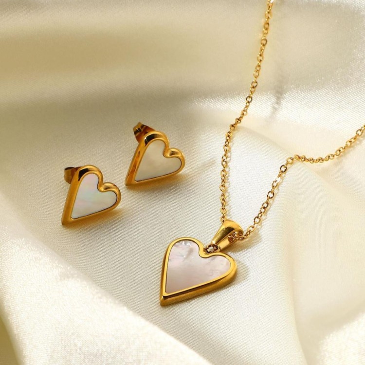 Mother of Pearl Heart Necklace