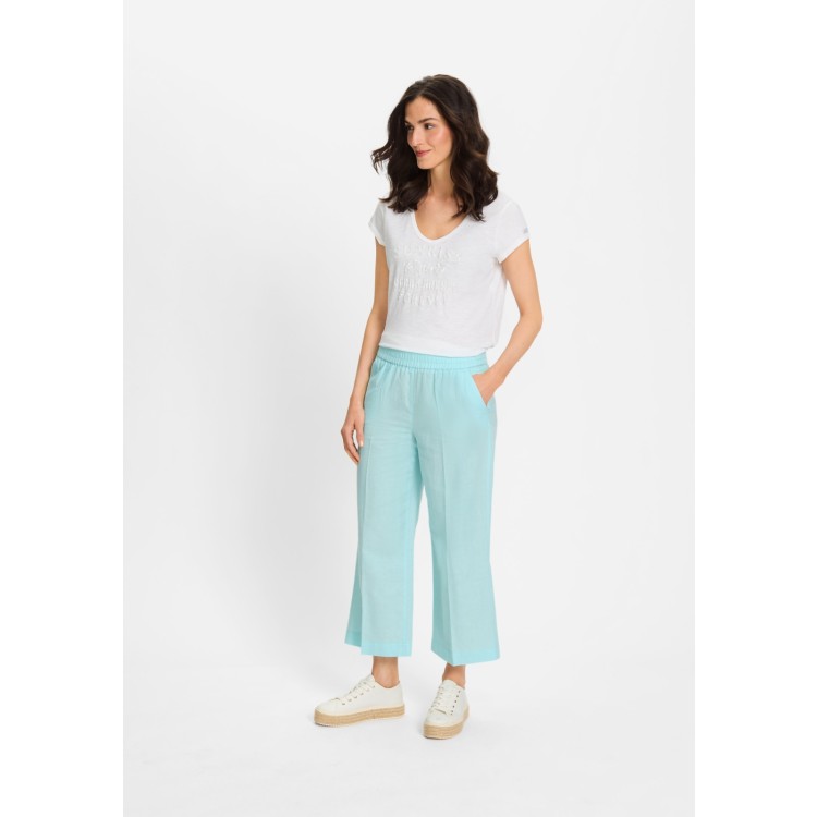 Olsen Anna Linen Trouser 14002175 | Ocean Breeze Blue