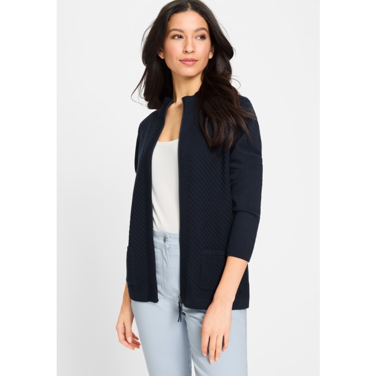 Olsen Eva Zip Cardigan 11000096 | Navy
