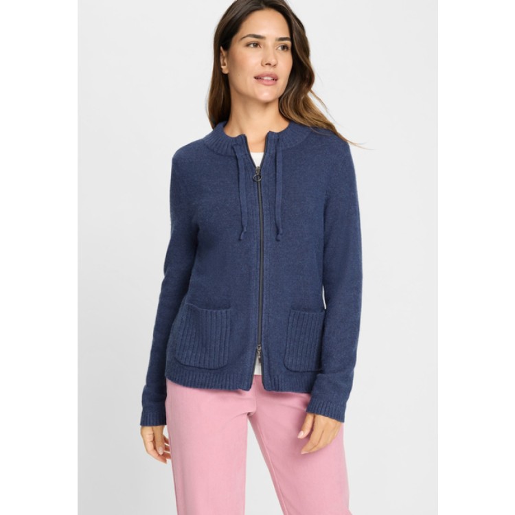Olsen Zip-Up Cardigan with Drawstring Neck – Henny Fit