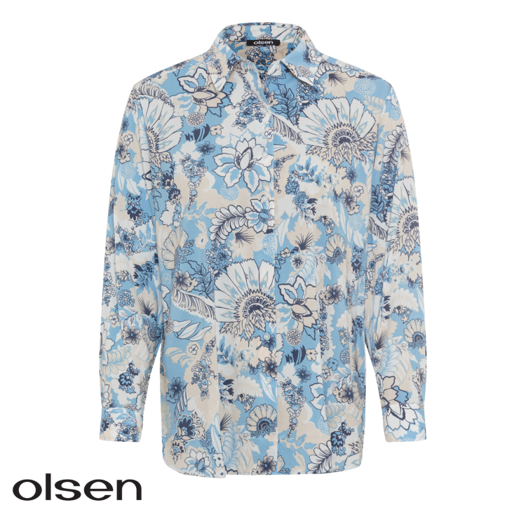 Olsen Print Shirt 12001949 | Blue