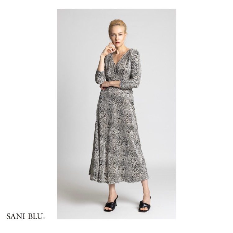 Sani Blu Dress 7153 | Black & Ecru