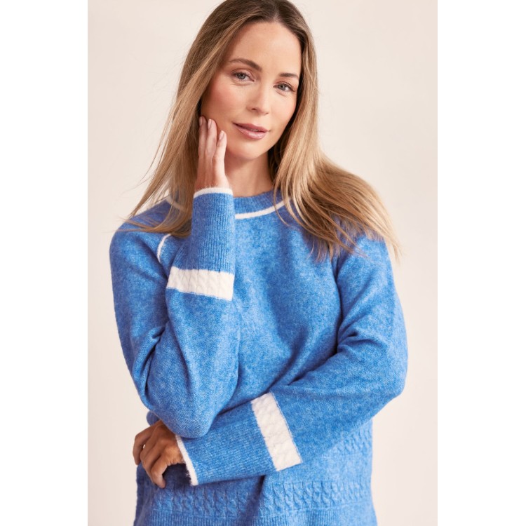 See Saw Denim Blue Contrast Trim Jumper